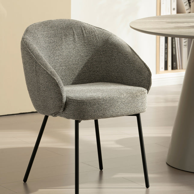Cleo Eetkamerstoel - Grijs - Chenille