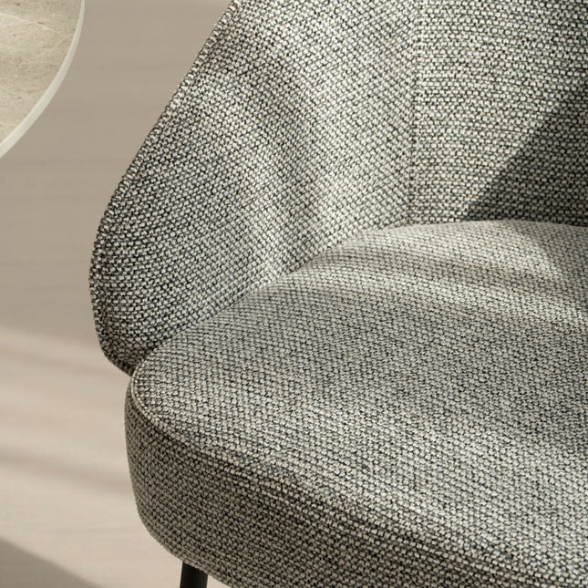 Cleo Eetkamerstoel - Grijs - Chenille