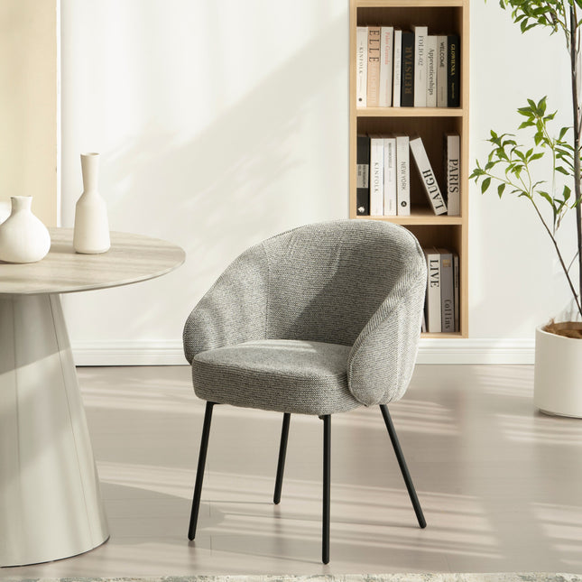 Cleo Eetkamerstoel - Grijs - Chenille