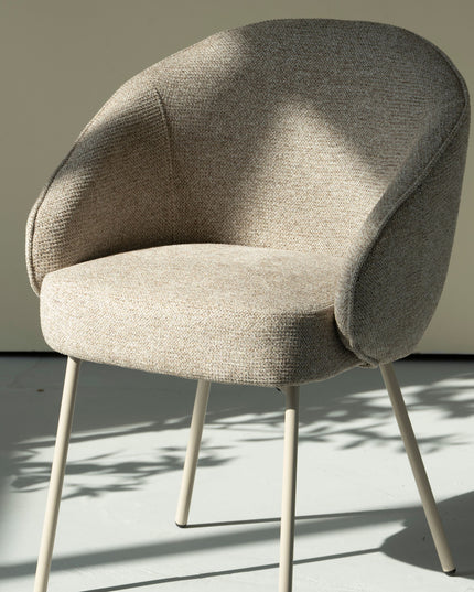 Cleo Eetkamerstoel - Taupe - Chenille