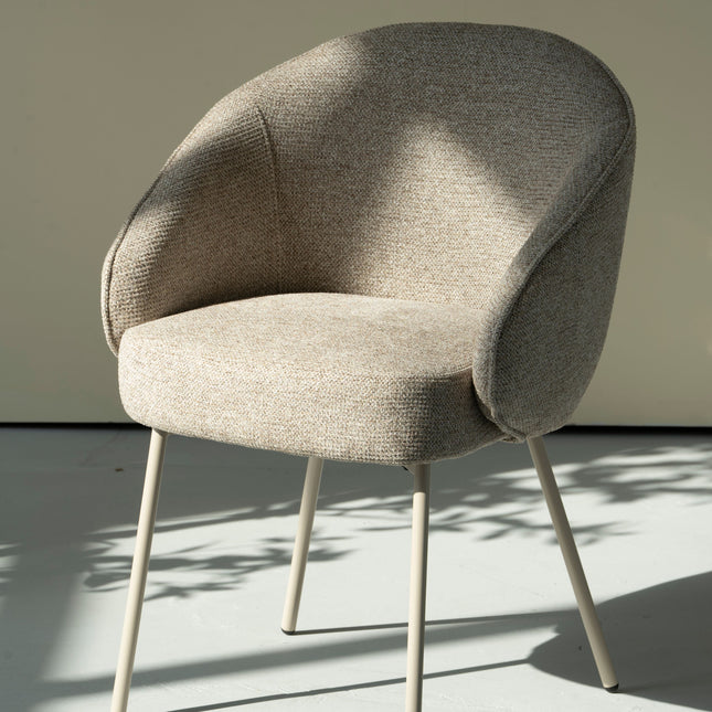 Cleo Eetkamerstoel - Taupe - Chenille