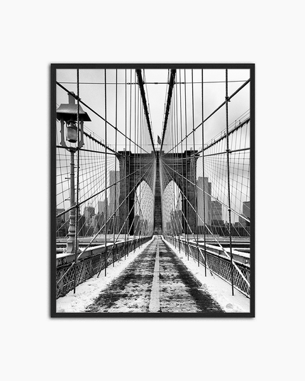 Pont de Brooklyn recouvert de neige - Tableau Décoration Murale