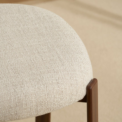 Jane Barhocker - Beige - Walnussbeine