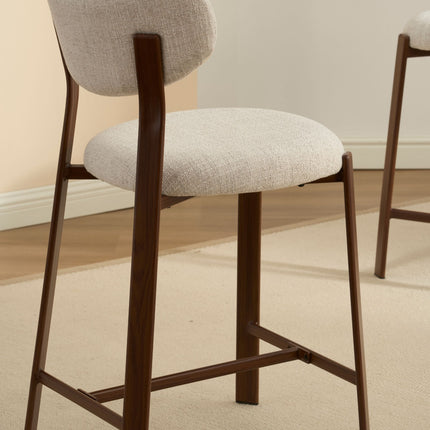 Jane Barhocker - Beige - Walnussbeine