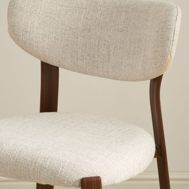 Jane Barhocker - Beige - Walnussbeine