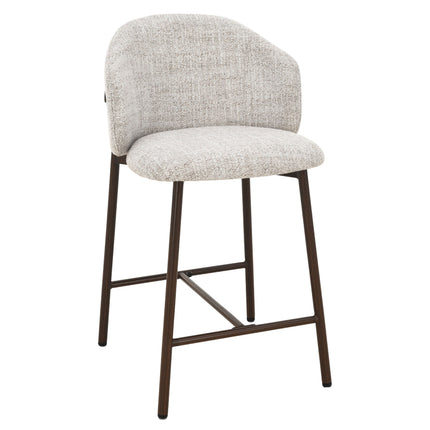 Jenna Barhocker – Beige – Beine aus Walnussholz