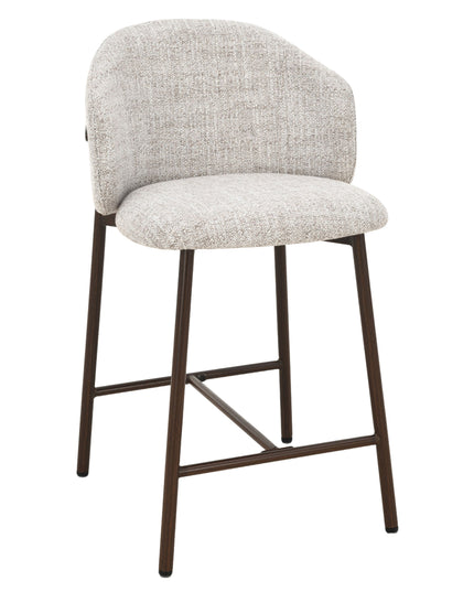 Jenna Barstoel - Beige - Walnoot Poten