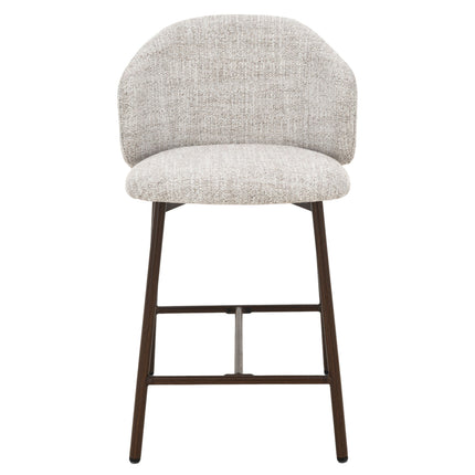 Jenna Barhocker – Beige – Beine aus Walnussholz