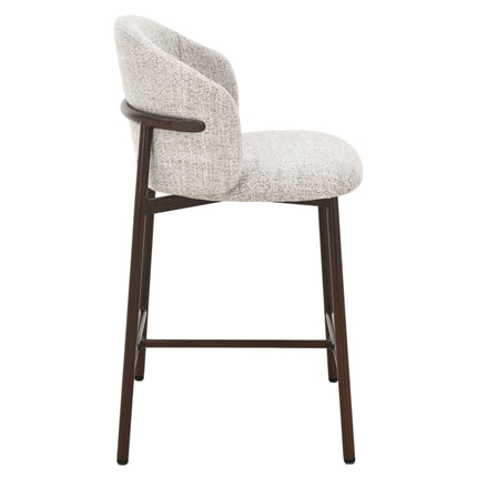 Jenna Barhocker – Beige – Beine aus Walnussholz