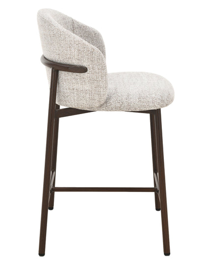 Jenna Barstoel - Beige - Walnoot Poten