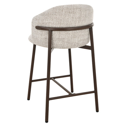 Jenna Barhocker – Beige – Beine aus Walnussholz