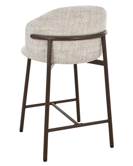 Jenna Barstoel - Beige - Walnoot Poten