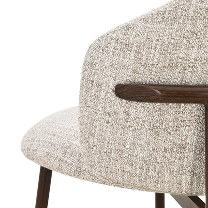 Jenna Barhocker – Beige – Beine aus Walnussholz