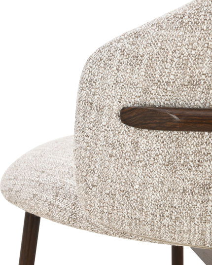 Jenna Barstoel - Beige - Walnoot Poten