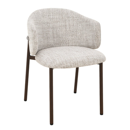 Jenna Esszimmerstuhl – Beige – Beine aus Walnussholz