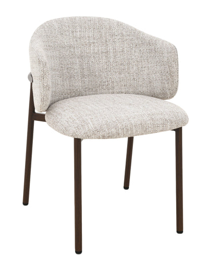 Jenna Eetkamerstoel - Beige - Walnoot Poten