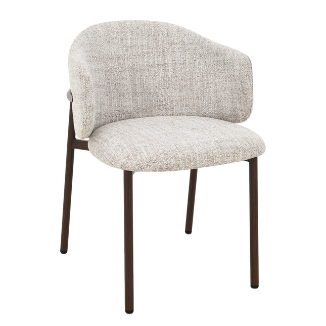 Jenna Eetkamerstoel - Beige - Walnoot Poten