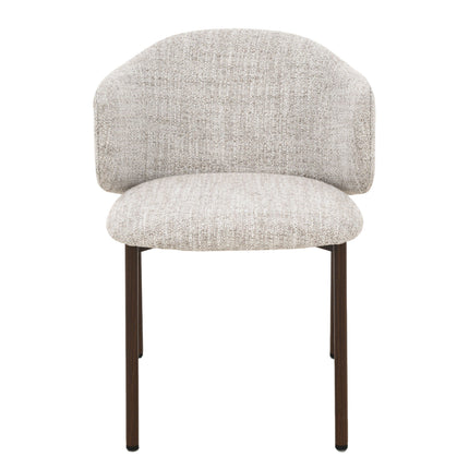 Jenna Esszimmerstuhl – Beige – Beine aus Walnussholz