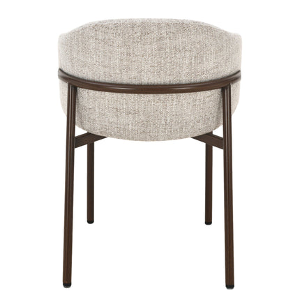Jenna Esszimmerstuhl – Beige – Beine aus Walnussholz