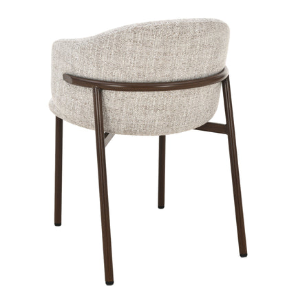 Jenna Esszimmerstuhl – Beige – Beine aus Walnussholz
