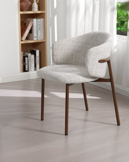 Jenna Eetkamerstoel - Beige - Walnoot Poten