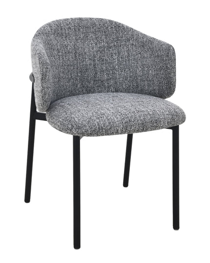 Jenna Eetkamerstoel - Grijs - Zwart Poten