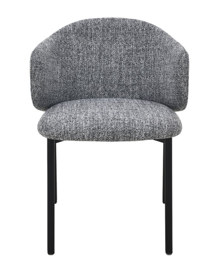 Jenna Eetkamerstoel - Grijs - Zwart Poten