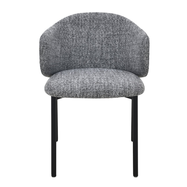 Jenna Eetkamerstoel - Grijs - Zwart Poten