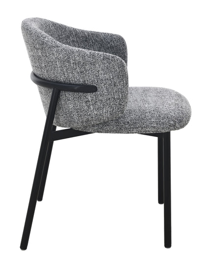 Jenna Eetkamerstoel - Grijs - Zwart Poten