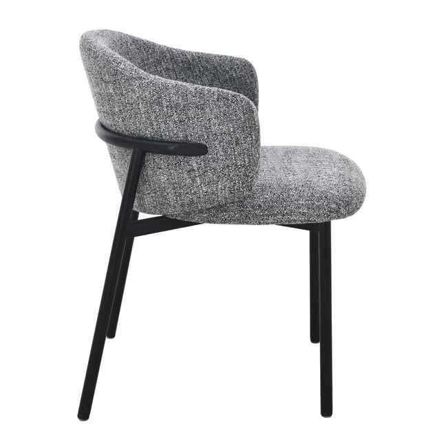 Jenna Eetkamerstoel - Grijs - Zwart Poten