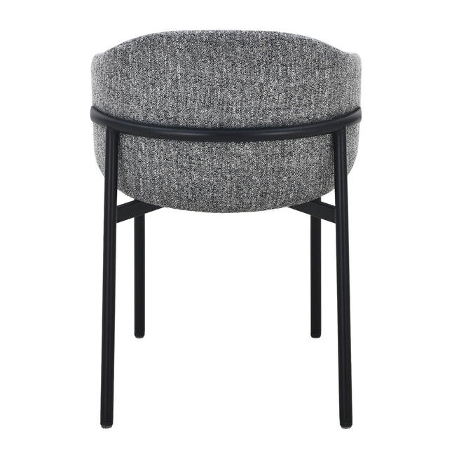 Jenna Eetkamerstoel - Grijs - Zwart Poten