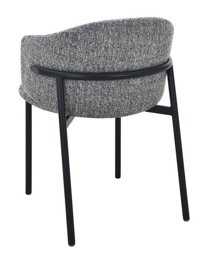 Jenna Eetkamerstoel - Grijs - Zwart Poten