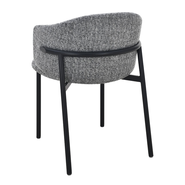 Jenna Eetkamerstoel - Grijs - Zwart Poten