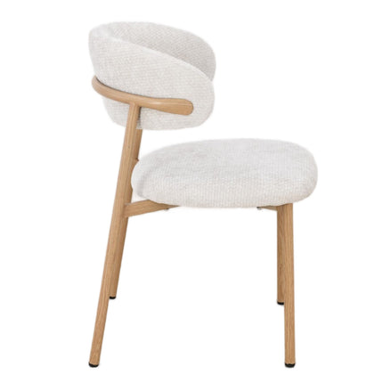 Chaise de salle à manger Kiara - Chenille beige - Naturel
