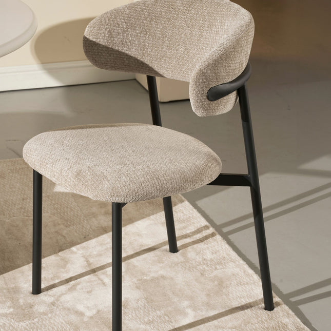 Kiara Eetkamerstoel - Beige Chenille