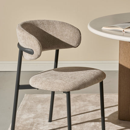 Kiara Eetkamerstoel - Beige Chenille