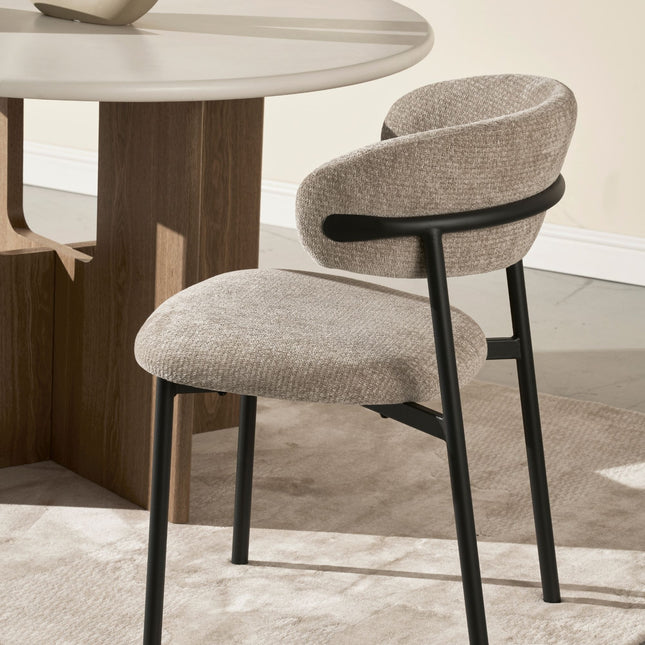 Kiara Eetkamerstoel - Beige Chenille
