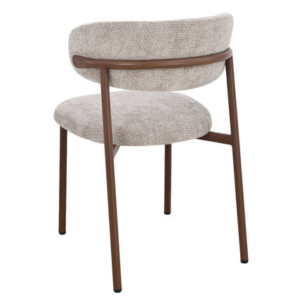 Kiara Eetkamerstoel - Beige Chenille - Walnoot