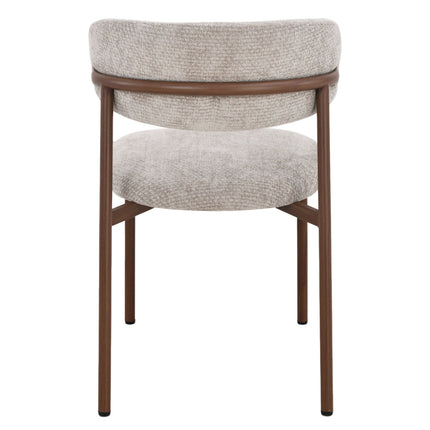 Kiara Eetkamerstoel - Beige Chenille - Walnoot