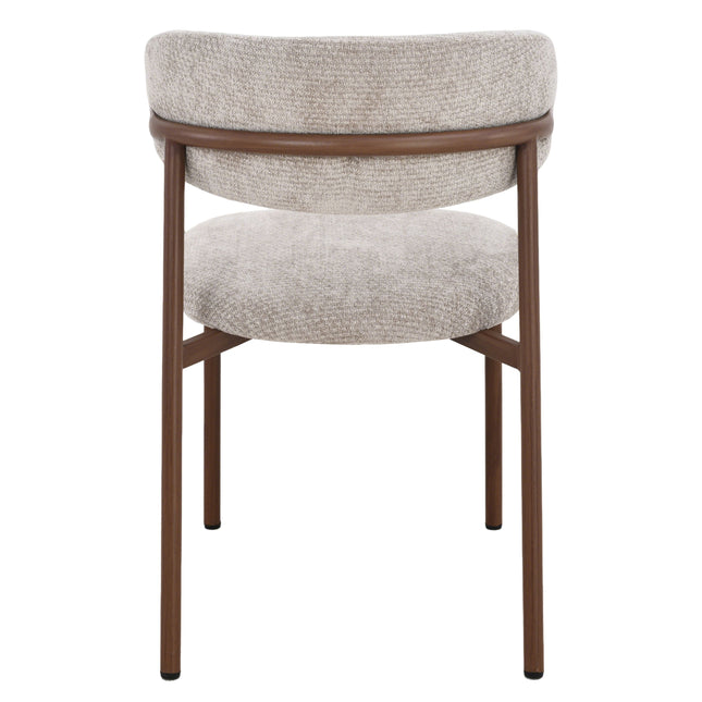 Kiara Esszimmerstuhl - Beige Chenille - Walnuss