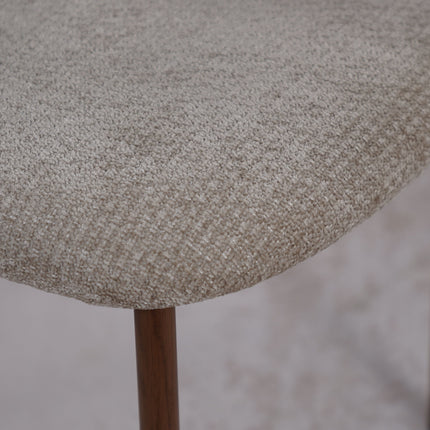 Kiara Eetkamerstoel - Beige Chenille - Walnoot
