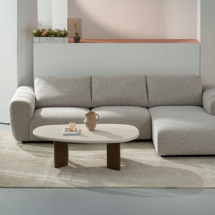 Couchtisch Lea - Mikrozement Walnuss - 130cm