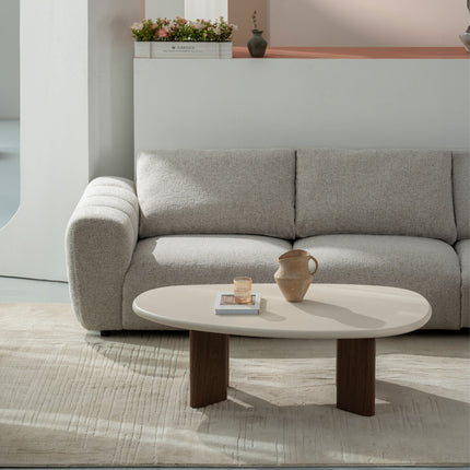 Couchtisch Lea - Mikrozement Walnuss - 130cm