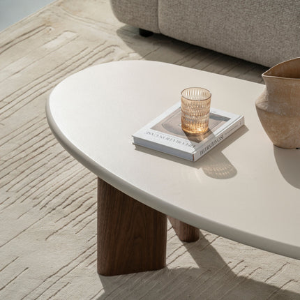 Couchtisch Lea - Mikrozement Walnuss - 130cm