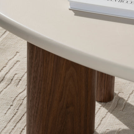 Couchtisch Lea - Mikrozement Walnuss - 130cm