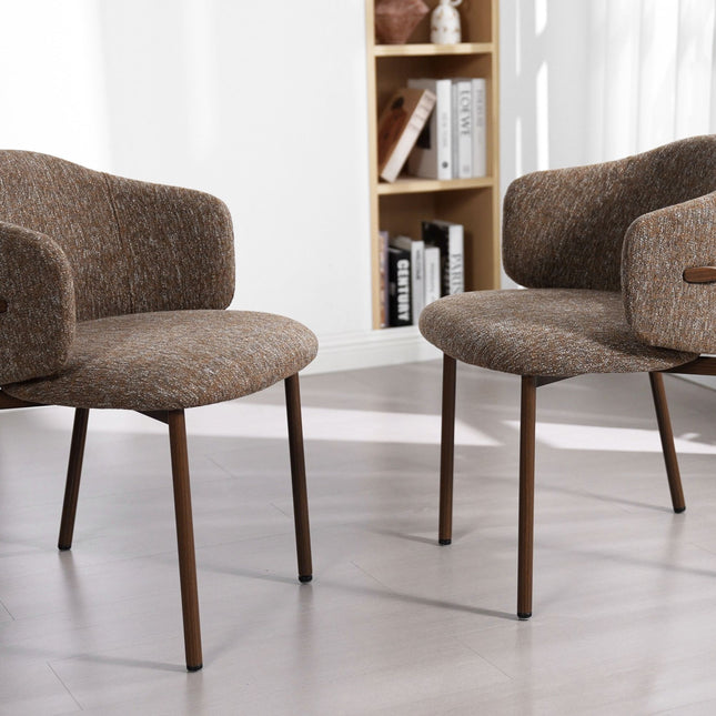 Jenna Eetkamerstoel - Bruin - Walnoot Poten