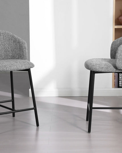 Jenna Barstoel - Grijs - Zwarte Poten