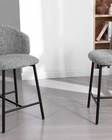 Jenna Barstoel - Grijs - Zwarte Poten