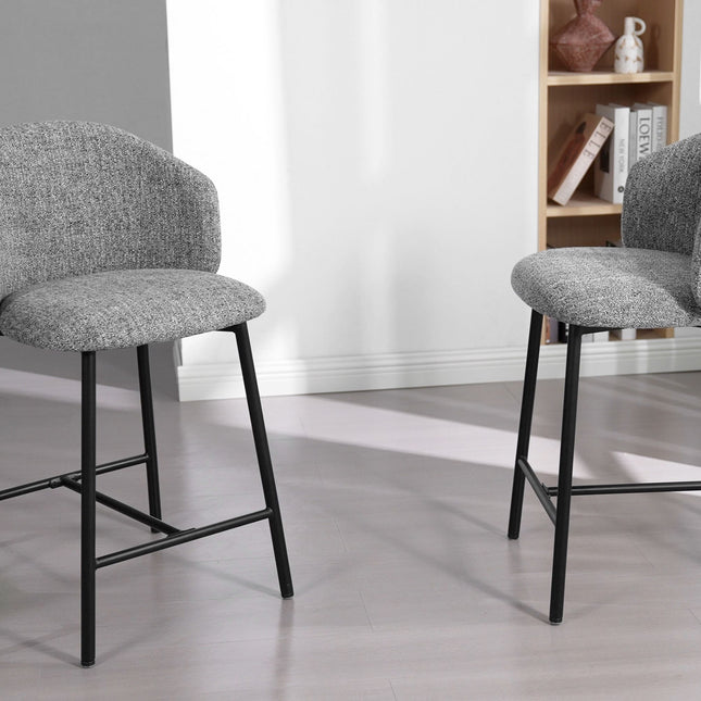 Jenna Barstoel - Grijs - Zwarte Poten