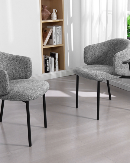 Jenna Eetkamerstoel - Grijs - Zwart Poten